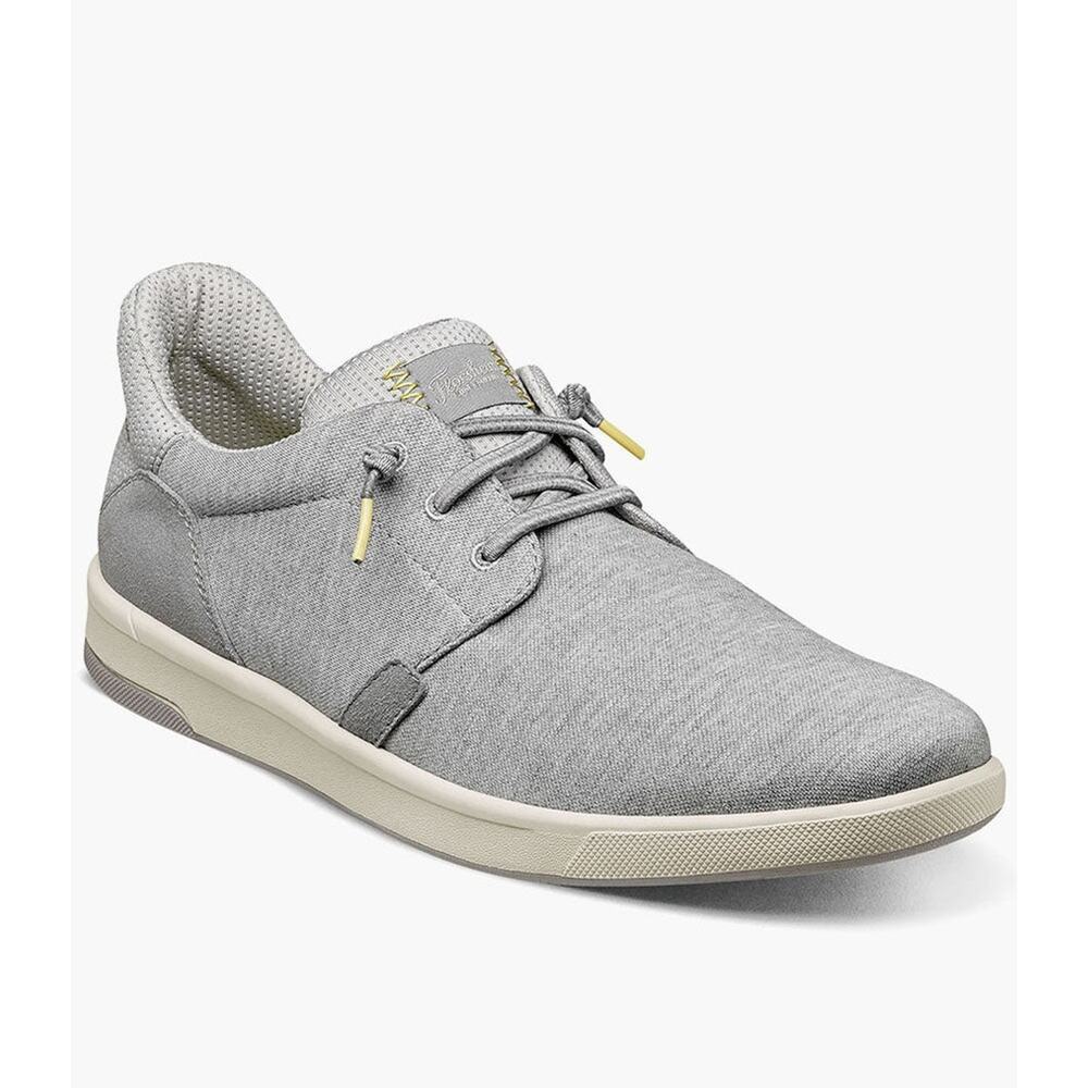 Florsheim Men's Crossover Canvas Plain Toe Slip On Sneaker Light Gray 8 Wide NEW